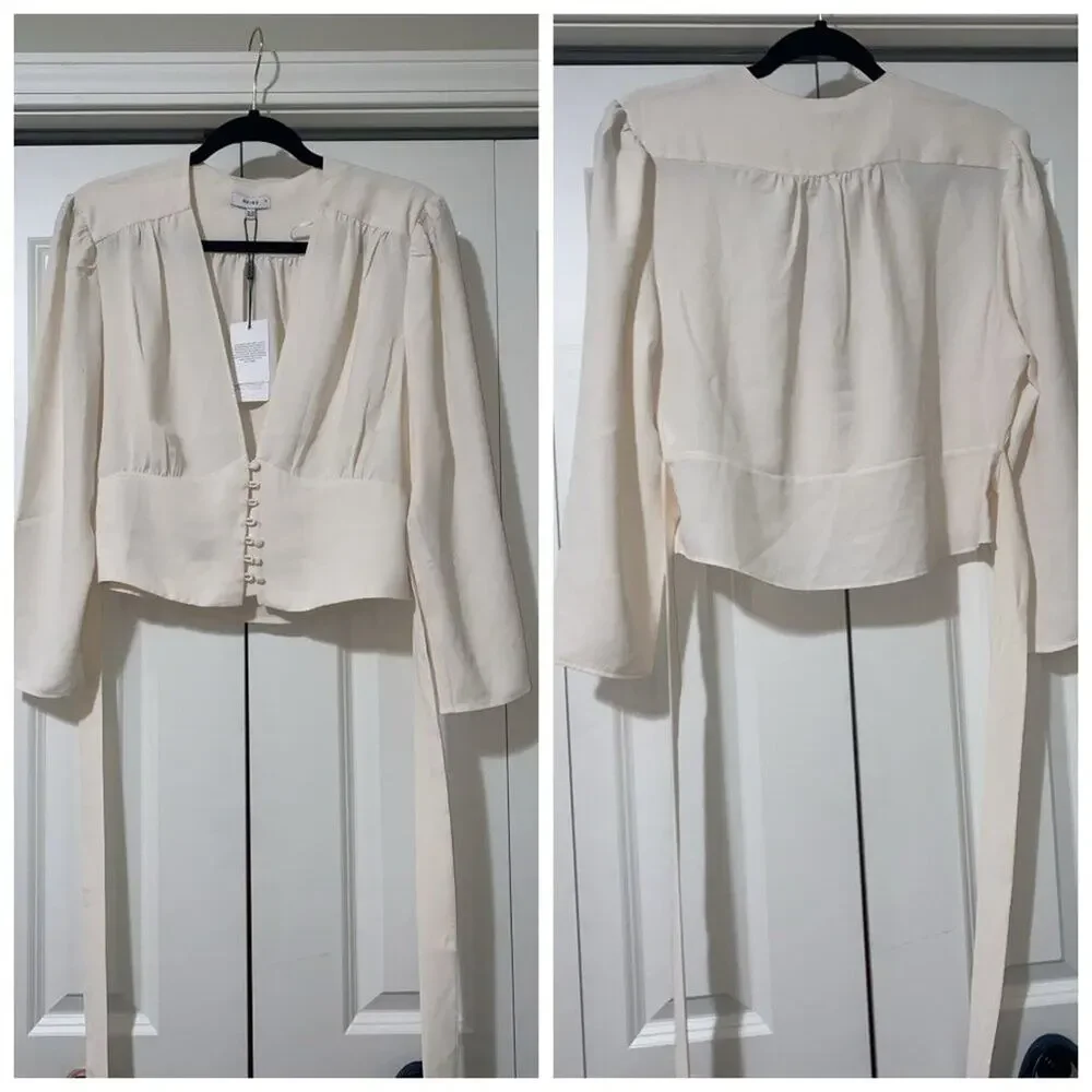 Alena Plunge Plain Blouse - Picture 2 of 7